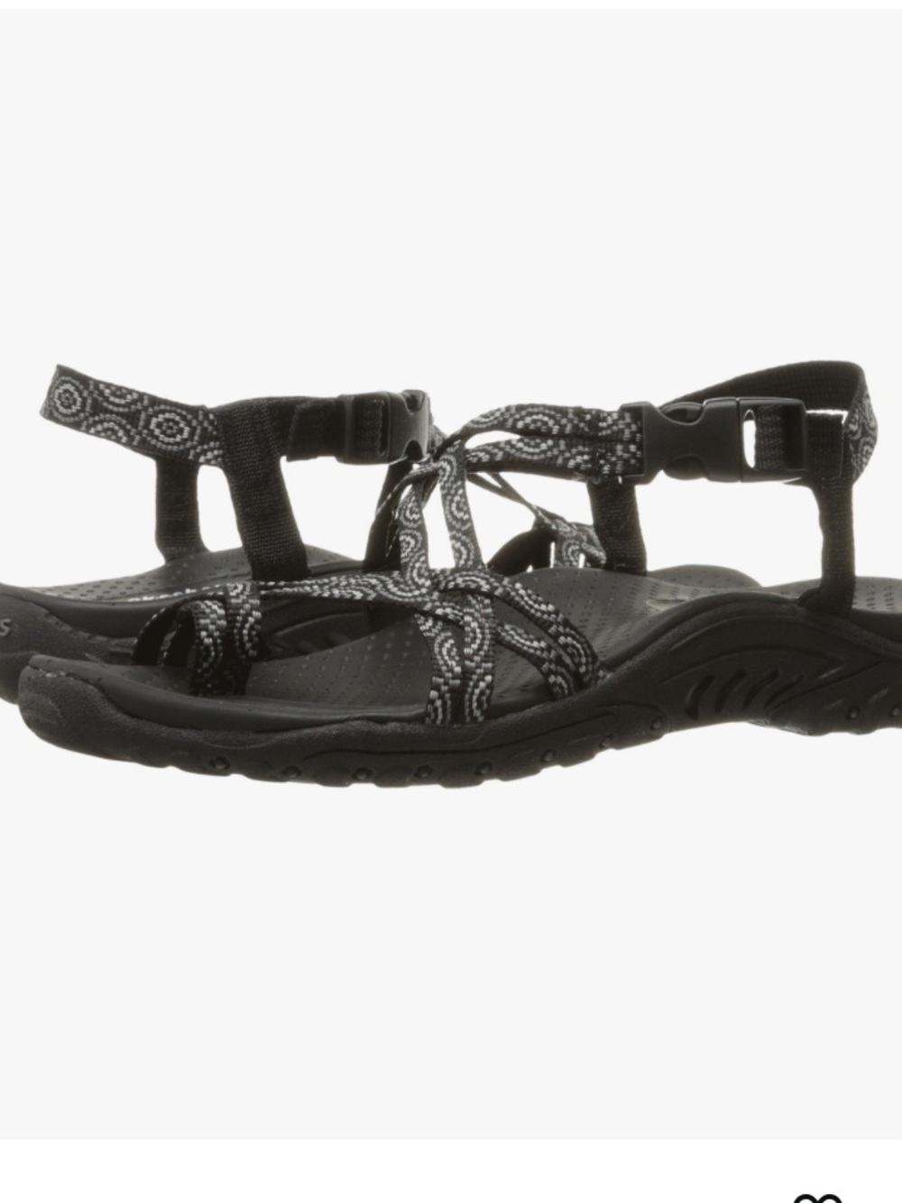 Skechers womens Reggae Happy Rainbow Sandals black 10